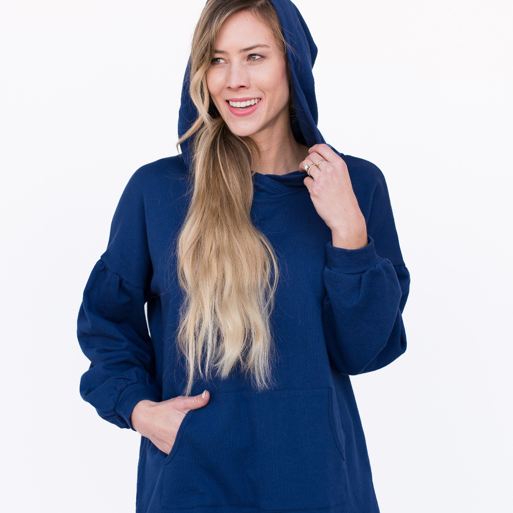 Puff Sleeve Pullover Blue Berry